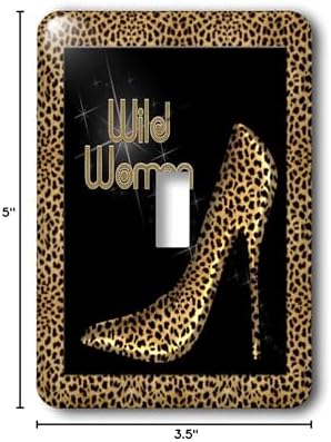 3dRose LLC lsp_21804_1 Cheetah Print Wild Woman Stiletto Pump and Diamond Bling - Single Toggle Switch image 5