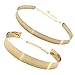 ANSUG Cinturones De Mujer Fiesta Cinturon Dorado Metalico Ajustable Cinturón Cadena Ancho Rigido Brillante para Vestido Fiest Moda Accesorios Decorativos (Ancho 2 cm y 3,5 cm)