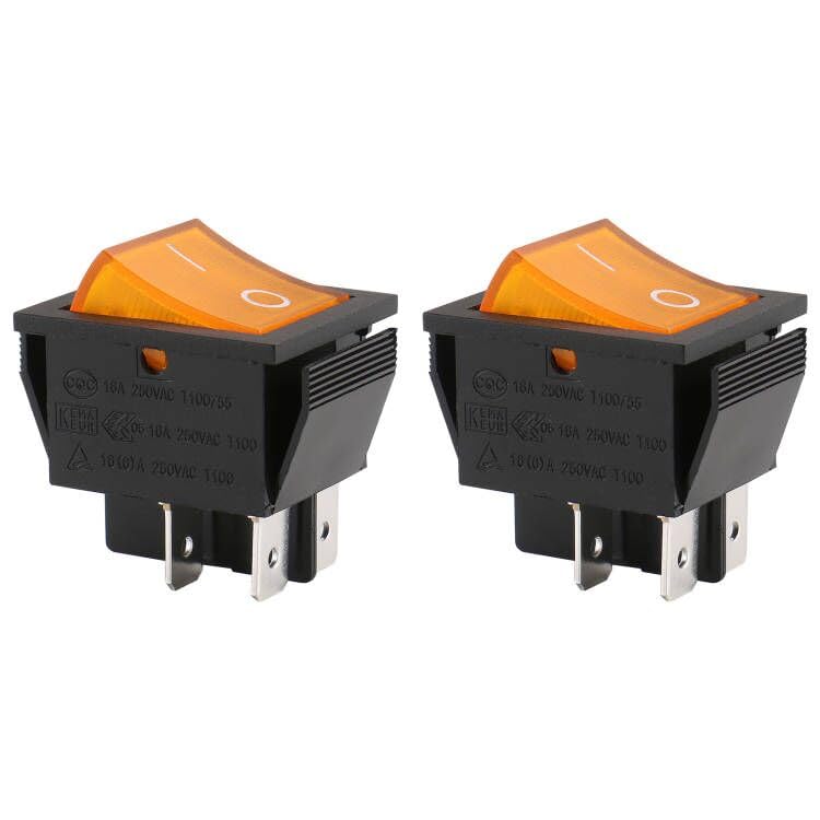 5 X Red Illuminated Light On/ DPST Boat Rocker Switch 16A/250V 20A/125V - View #2