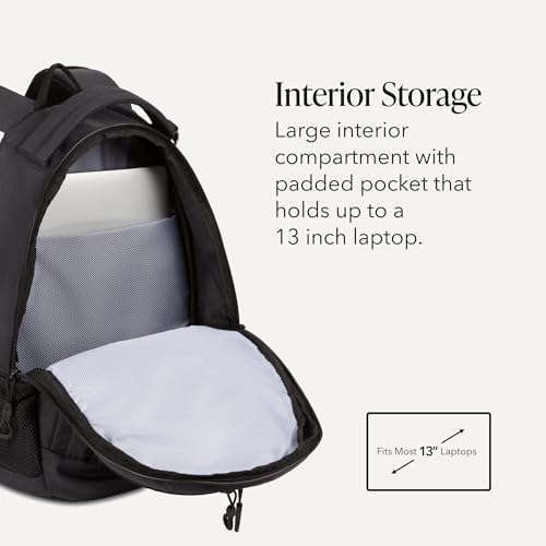 Image of SWISSGEAR Bungee Core Laptop Backpack, Fits Most 13-Inch Laptops, Airflow Back Panel, Reflective Accents, and Bungee Cord System, Black, 26L, 17.25-Inch