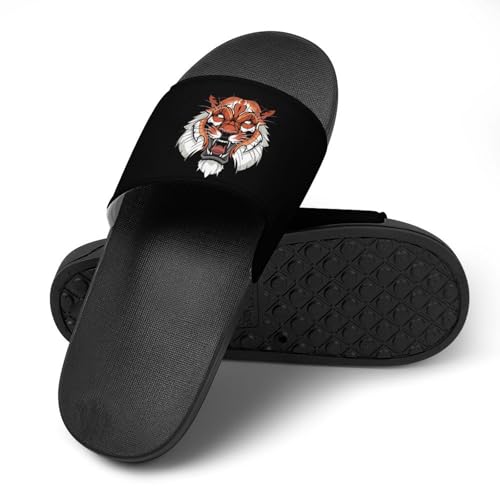 Fierce Tiger House Slippers for Women Men Personalized Shower Shoes Sandals Slides4