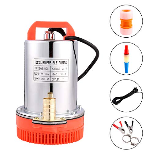 SHYLIYU Submersible Pumps DC 24V Farm & Ranch Solar Submersible Water Pump 260W 1 inch Outlet Solar Powered Deep Well Water Pump