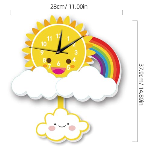 Horloge murale créative à balancier animée pour salon et chambre