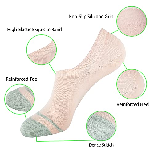 Women's 6-Pack Mixed Anti Slip Odor Proof Blister Resisting No Show Invisible Liner Socks, Size 5-92