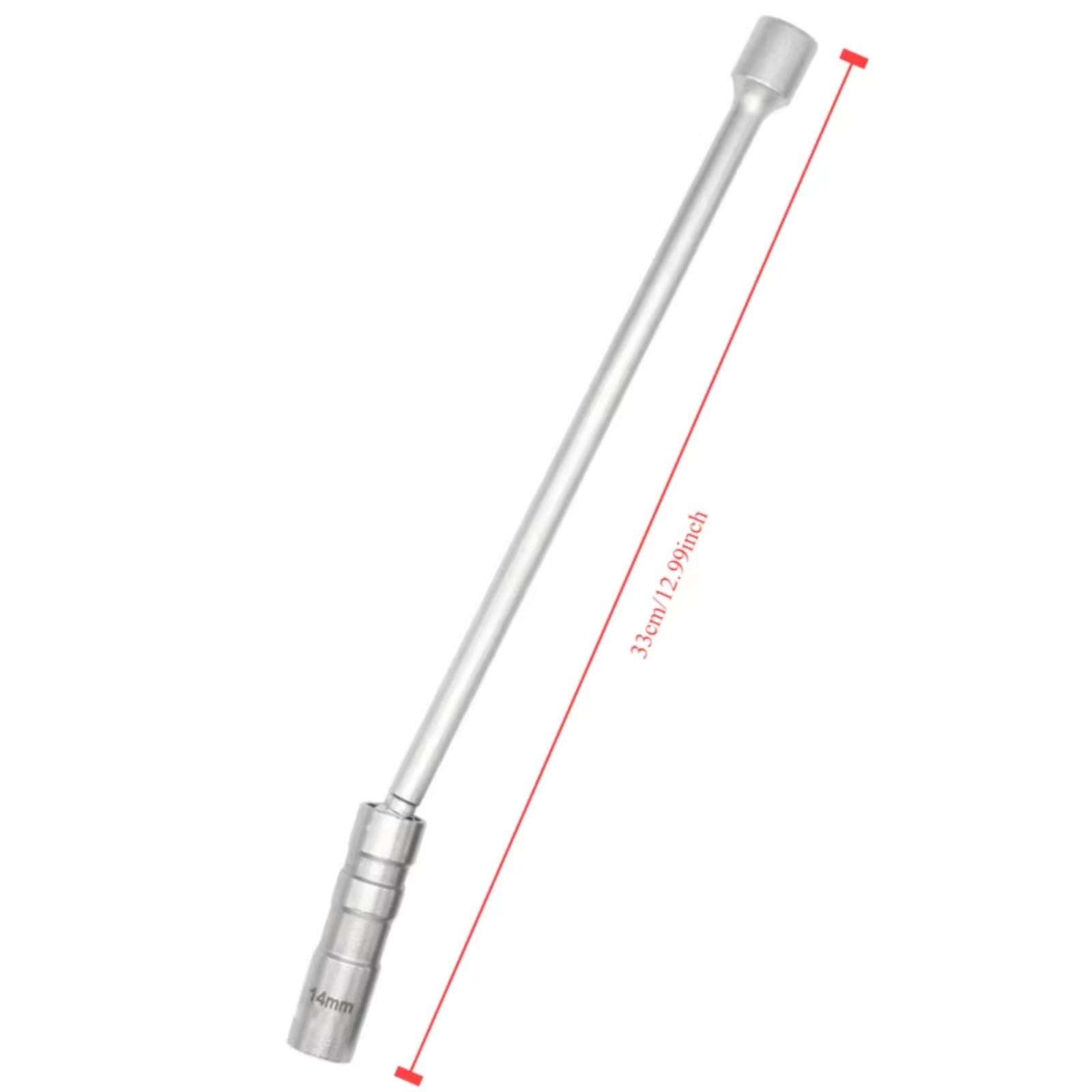 Llaves de bujías Imán 14mm 16mm para Herramienta Extracción Bujías Manguito Llave Inglesa De Vela Giratoria Herramientas De Enchufe De Extensión Larga(1set)