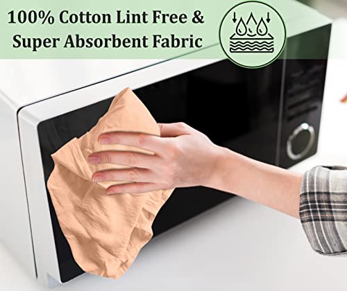 Ruvanti Flour Sack Towels 12 Pack 28X28 Inch, 100% Cotton Tea Towels, Reusable Kitchen Towels, Machine Washable, Absorbent Bar Towels - Dish Cloth Perfect For Drying Dishes & Cleaning - Peach #TOP2