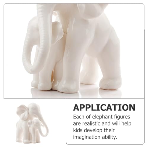 Statuette éléphants céramique blanche décoration salon et chambre