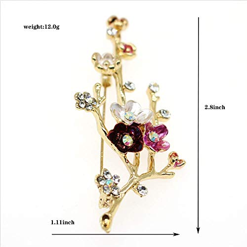 Image of Crystal Pearl Flower Brooches Pins Fashion Beautiful Created Rhinestone Floral Brooch Good Idea for Party Dance Wedding Banquet for Elegant Women Girl