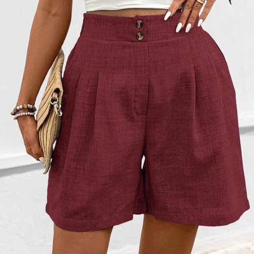 Short fluide élastique taille haute confortable pour l'été