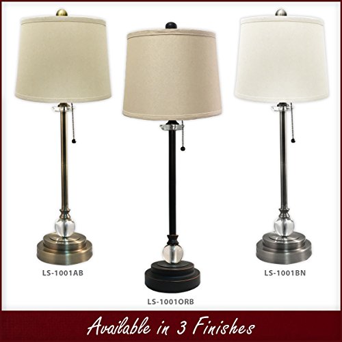 Royal Designs Set Of 2 Buffet Lamps In Oil Rub Bronze With Linen Beige Hardback Lamp Shades - 28" Tall #TOP4