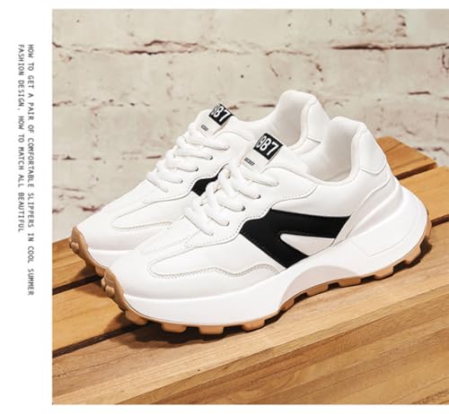 Geerta Women's Fashionable Lace Up Front Letter Design Low Top Sneakers, Casual Comfortable Sports Running Shoes, Trendy All-Match Chunky Casual Sneakers for Daily Wear, Trending Shoes2