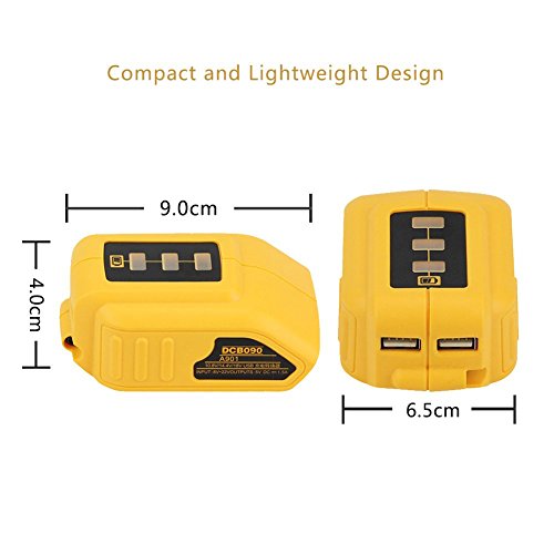Forrat Sostituzione per Dewalt Caricabatteria USB