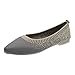 Woaikeyu Mode femmes chaussures Sans Lacets élégantes Tête Pointu Plates chaussures Asakuchi décontractées d'outdoor (Grey, 36)