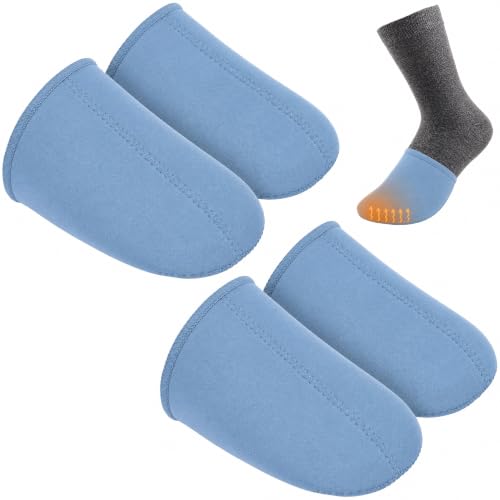 2 Pairs 3mm Neoprene Toe Warmers, L Size Blue Toe Covers Toe Warmer Booties