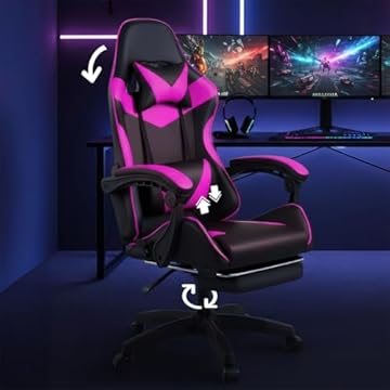 Cadeira Escritório Gamer Reclinável Ergonômica Profissional (Rosa)