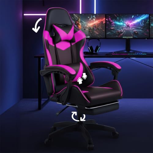 Cadeira Escritório Gamer Reclinável Ergonômica Profissional (Rosa)