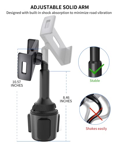 APPS2Car Tablet Holder for Car, Cup Holder Tablet Mount for Truck, Height Adjustable iPad Holder Compatible with 4.7-11" iPad Pro Air Mini, Galaxy Tab, iPhone, Cell Phone