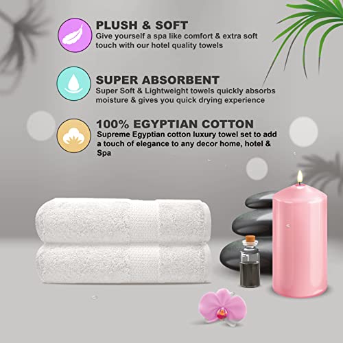 Towelogy® Premium Large Hand Towels Set 100% Combed Ring Spun Cotton Quick Dry & Super Absorbent Hotel Quality Multipurpose for Bathroom Spa Gym & Travel Size 50x85cm (White Snow - Image 4