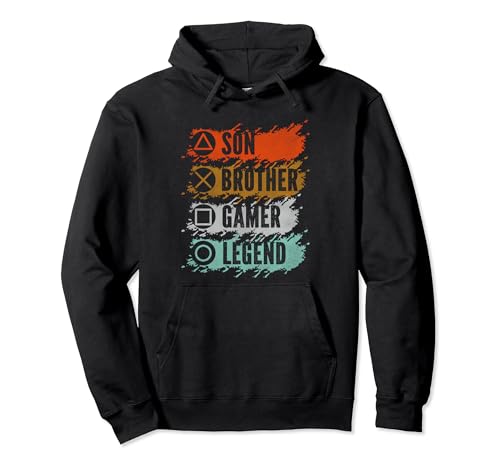 Hijo Hermano Gaming Leyenda Videojuegos Jugador Gran Hermano Sudadera con Capucha
