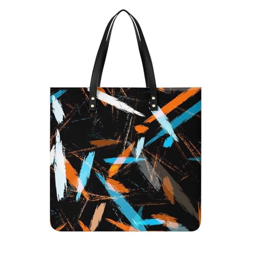 Sac à bandoulière tote bag abstrait coloré, votre compagnon de voyage 39x39cm
