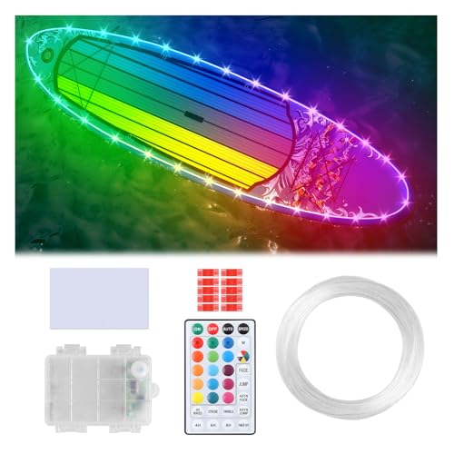 22 Ft Kayak Paddle Board Lights Battery Operated Led Boat Interior Lights with Remote Control 16 Light Colors & 7 Modes Waterproof Led Light for Boats Kayak Yacht Pontoon