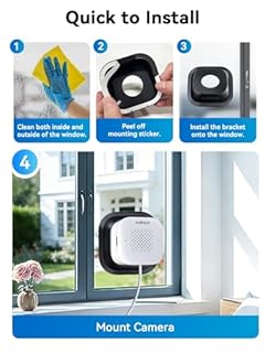 Outinput 3MP 2K Indoor Window Camera - 2.4GHz & 5GHz WiFi Window Cameras for Home Security Looking Outside with Bracket, AI Color Night Vision, Person & Motion Detection, Anti-Glare, Anti-Reflection