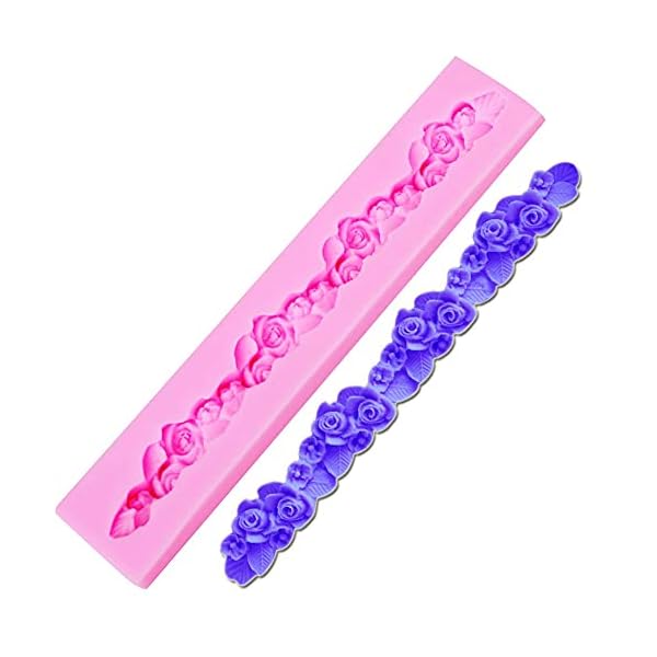 LZYY Kerzenform 10 Teile/Satz Rose Blume Kuchen Grenze Silikonform Hochzeit Fondant Kuchen Dekorieren Werkzeuge Gumpaste… – Bild 4