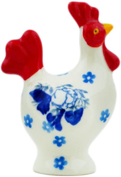 Polmedia Polish Pottery Pepper Shaker - Blue Spring Pattern Handmade in Boleslawiec Poland by Ceramika Artystyczna + Certificate of Authenticity