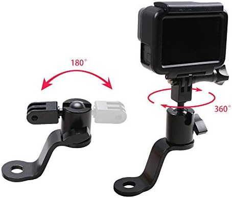SUREWO Aluminum Motorcycle Rearview Mirror Mount Bracket Holder Compatible with GoPro Hero 9/8/7/6(2018)/5 Black APEMAN AKASO TENKER Campark DJI Osmo Action and More