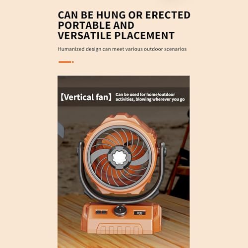 Ventilateur camping portable avec oscillation 270 et ecran numerique - 6