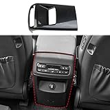 Korlot Carbon Fiber Central Armrest AC Vent Control Rear Seat Air Outlet Panel Cover for 2020-2025 Hyundai Palisade