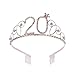 Frcolor Frcolor Geburtstag Tiara, Strass 20. Geburtstag Kronen Happy 20. Geburtstag (Rosy Gold)