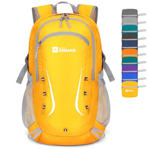 Image of ZOMAKE Lightweight Packable Backpack 35L, Foldable Backpacks Water Resistant Collapsible Light Daypack for Hiking(Yellow)