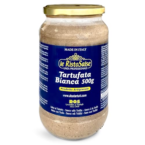 DOS Tartufi - Salsa Blanca de Trufa 500g | Producción Artesanal Italiana | Ideal para Pastas y Carnes | Ingredientes Naturales | Sin Conservantes ni Colorantes, Gluten Free