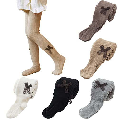 KAGAYD Footed Dance Sockings Ballet Tights Kids Super Elasticity School Unifor𝓶 Bow Tights for Girls