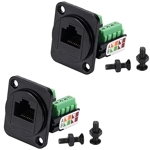 Adaptador Panel RJ45 Hembra 8P8C Terminal Tornillo 2 Piezas miniatura 1