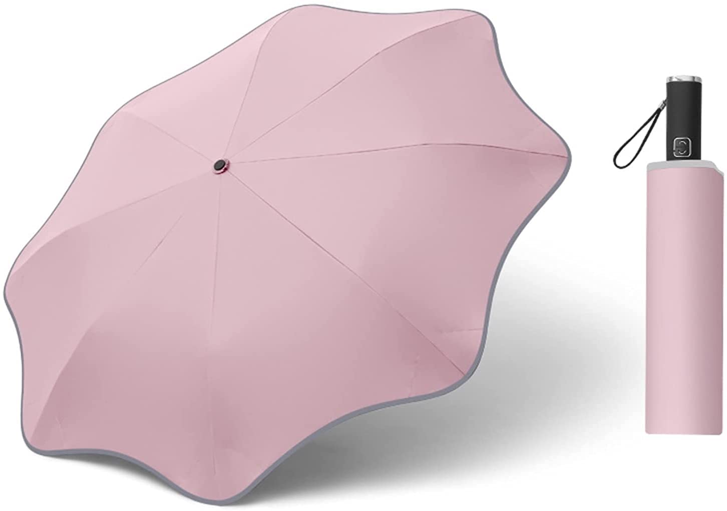 HCHENX Creative Curve Automatic Umbrella Men Night Light Clear Umbrellas Rain Women Sun UV Parasol U