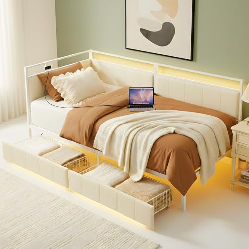 GOKHOMX Sofá Cama 90x200 con Toma