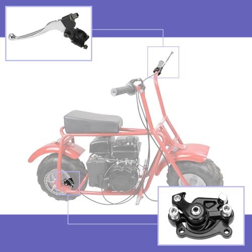 Image of Mini Bike Brake Lever 180mm Disc Brake Rotor + Rear Brake Caliper Replacement for Coleman CT100U CC100X Baja DB30 Motovox MBX10 MBX11 MMB80 MMB105 79cc 97cc 100cc Powersports Parts