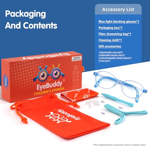 Image of EYEBUDDY Blue Light Glasses for Kids Boys Girls,Computer Gaming Bluelight Glasses,Fake Glasses for Ages 2-12