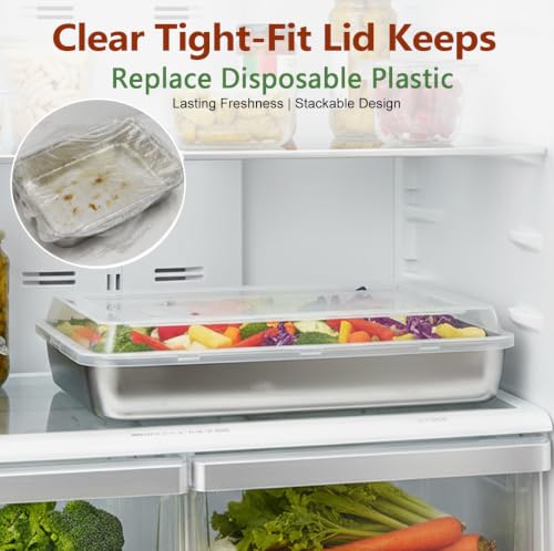 E-far Stainless Steel Baking Pan With Lid - Image 4
