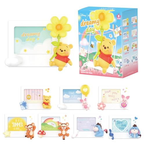 MINISO Disney Winnie The Pooh Blind Box Instant Photo Frames Series - 3D Magnetic PVC Fridge Magnets Adorable Collectible Picture Frames Surprise Gift for Home Decor (Single Box Random)