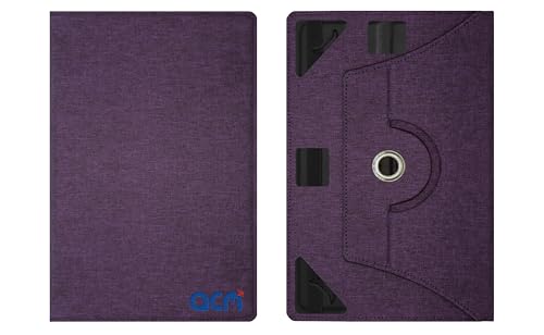 Image of ACM Rotating Nylon Case Cover Viewing Stand Compatible with Brave Ark 12.95 inch Tablet Front & Back Cover Purple