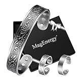MagEnergy Pure Copper Magnetic Cuff Bracelet Rings for Men, with 6pcs 3500Gauss-Magnets Adjustable J