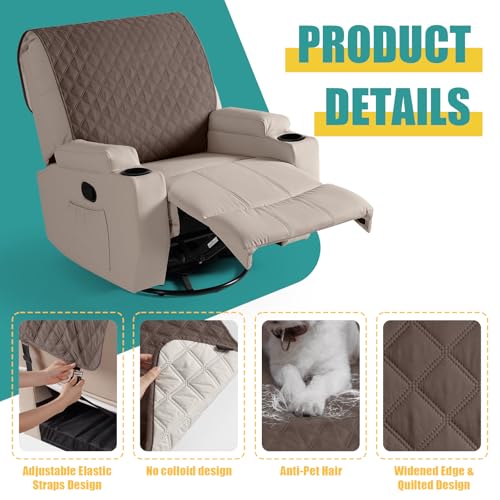 Ruoazz Waterproof Recliner Back Cover, Non-Slip Chair Covers, Brown by Ruaozz - Used condition - Image 4