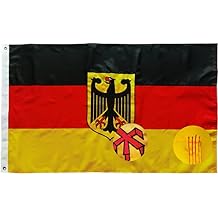 German Ensign Flag 3x5Ft- 210D Germany Eagle Flag Sewn Stripes Embroidered Outdoors Indoors Heavy Duty Oxford With Brass Grommmets