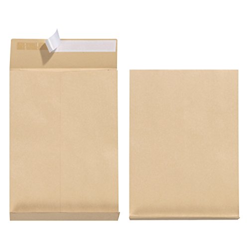 Herlitz Lot de 5 enveloppes pliantes autoadhesives en papier C4 130 g/m² 4 cm – Marron