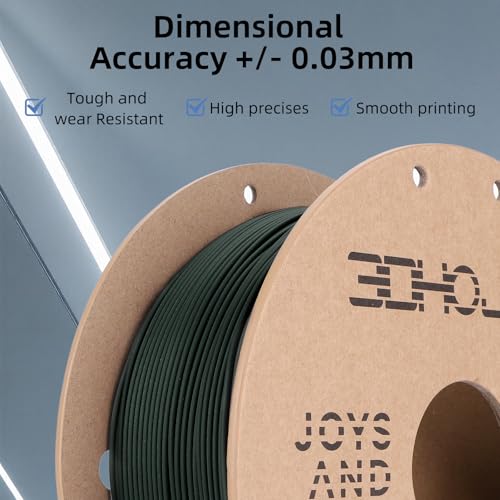 Image of 3DHoJor Carbon Fiber PLA Filament 1.75mm Green 1KG, PLA-CF Filament 3D Printer Filament Dimensional Accuracy + /- 0.03mm, Fits for Most FDM 3D Printers-Green