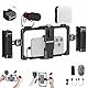 NEEWER Universal Phone Käfig Handy Stabilisator Video Rig Beleuchtung Set mit Bluetooth Auslöser Seitengriff, LED Licht, USB C Mikrofon, kompatibel mit iPhone 16 Pro Max 15 Pro Max S24 Ultra, PA009E