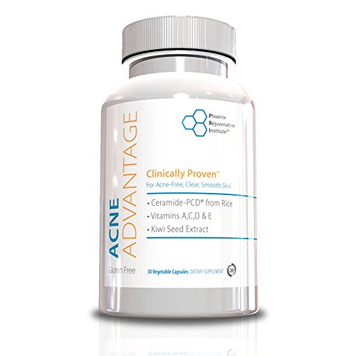 Acne Advantage, 30 Veg Caps, 1 Month Supple, 1 Cap Per Serving, Clinically Proven Acne Treatment Formula, with Phytoceramide-PCD and Vitamin A, C, D, & E.